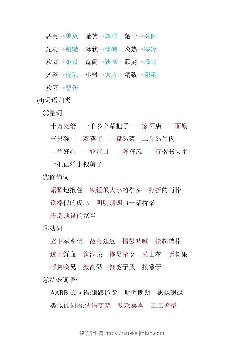 图片[3]-五年级语文下册02.第二单元知识小结（部编版）-领航学科网