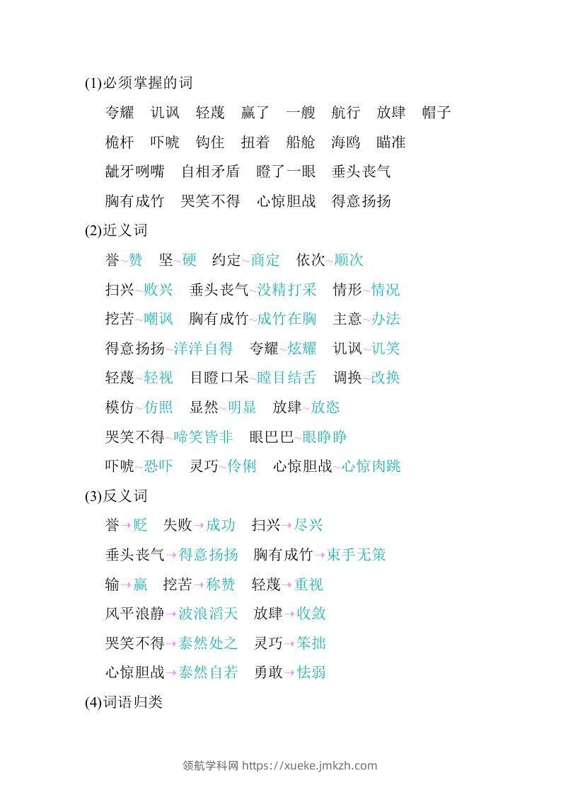 图片[2]-五年级语文下册05.第六单元知识小结（部编版）-领航学科网