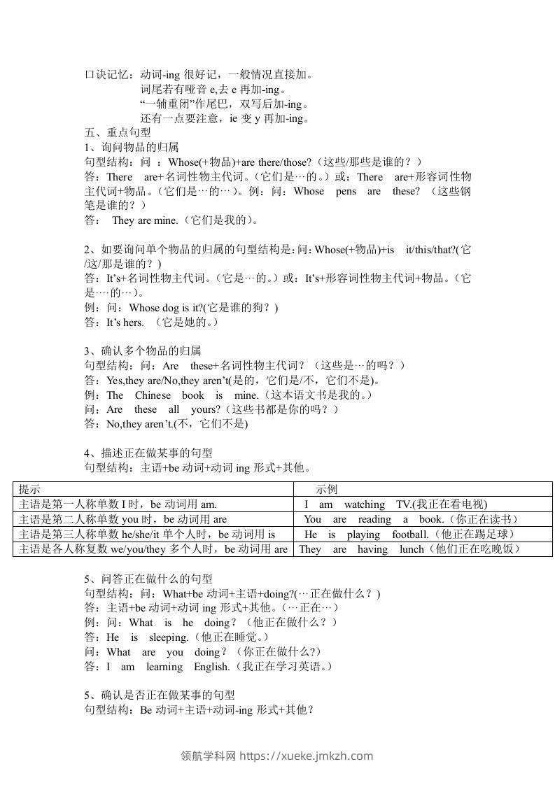 图片[2]-五年级英语下册Unit5单元知识梳理（人教PEP版）-领航学科网
