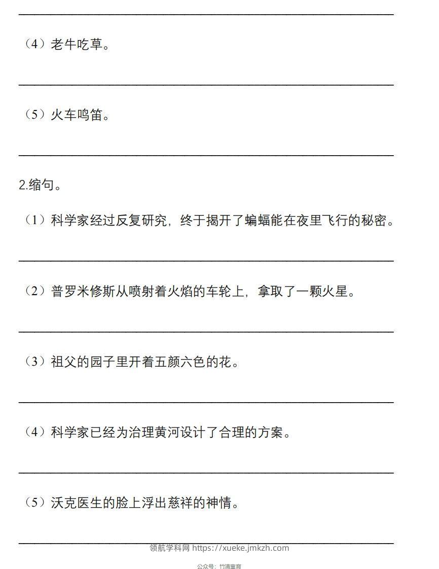 图片[3]-5年级句子专项练习-领航学科网