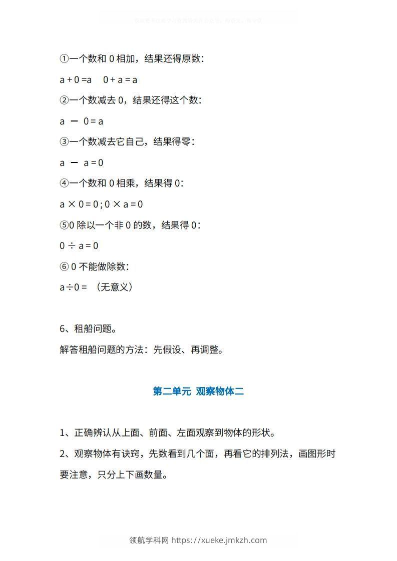 图片[3]-人教版4年级数学下册知识点1-4单元-领航学科网