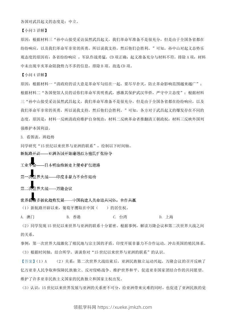 图片[3]-2024年上海中考历史试题及答案(Word版)-领航学科网