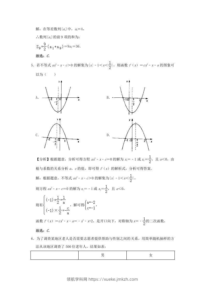 图片[2]-2020-2021年北京市昌平区高二数学下学期期末试题及答案(Word版)-领航学科网