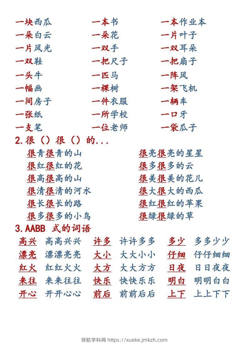 图片[3]-【语文知识点重点汇总】一上-领航学科网