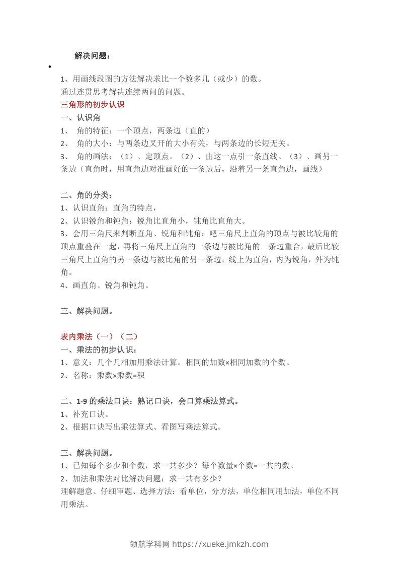 图片[2]-【数学重点知识点汇总预习】二上沪教版-领航学科网