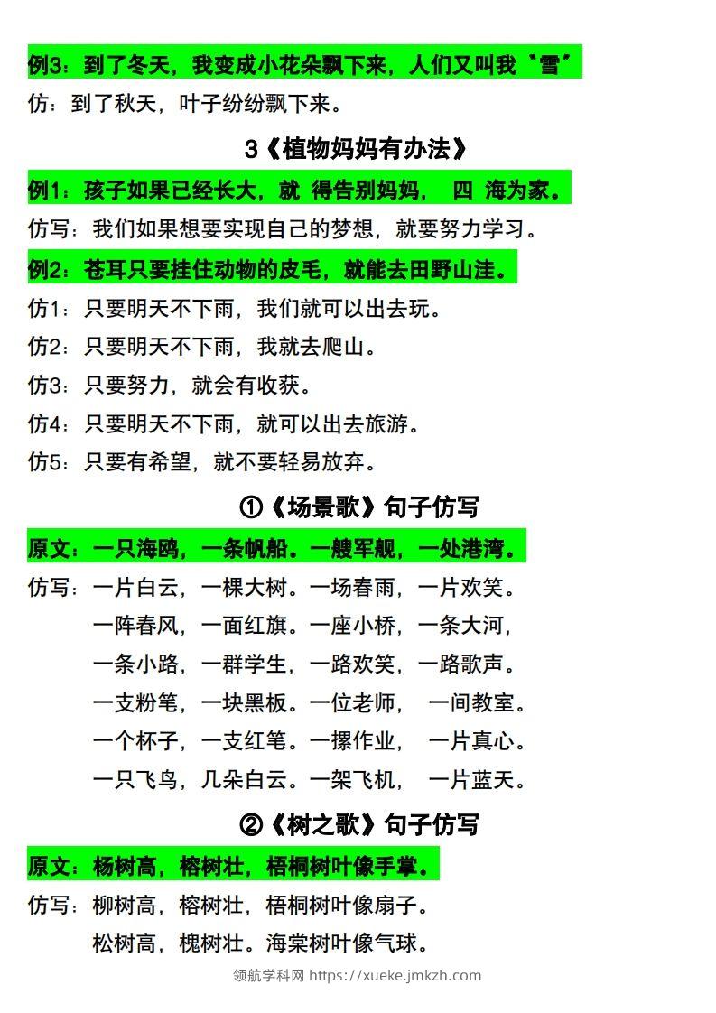 图片[2]-二年级语文上册仿写句子-领航学科网