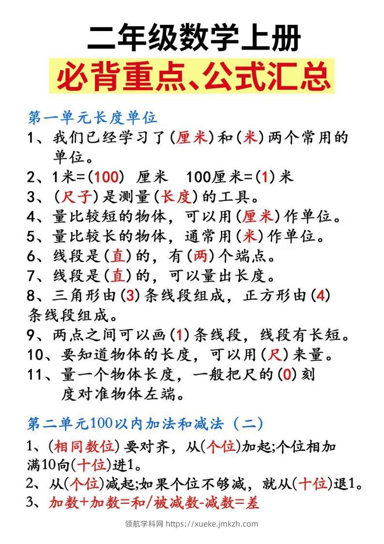 二上数学必背重点知识汇总精编人教版-领航学科网
