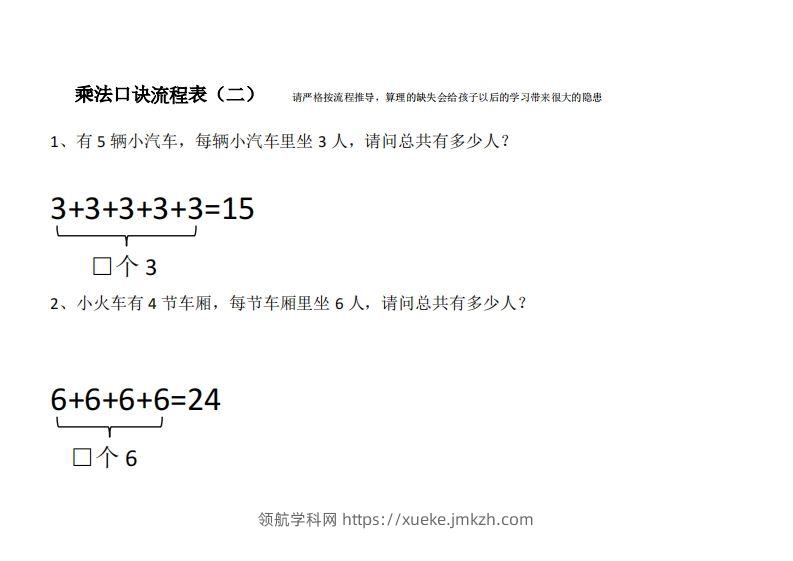 图片[2]-二上数学乘法口诀流程表-领航学科网