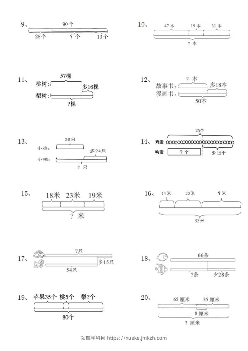 图片[2]-二上数学典型线段图列式计算-领航学科网