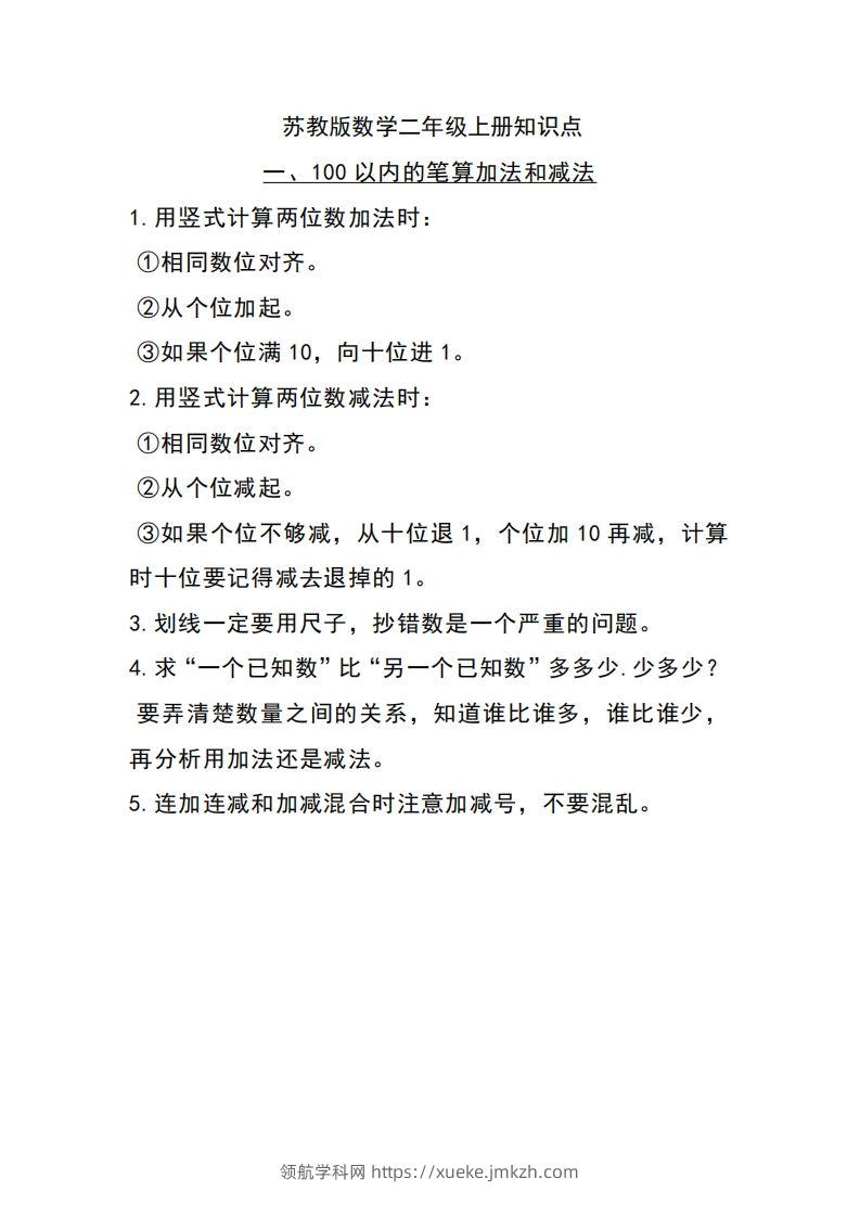 二上苏教数学知识点重点汇总-领航学科网