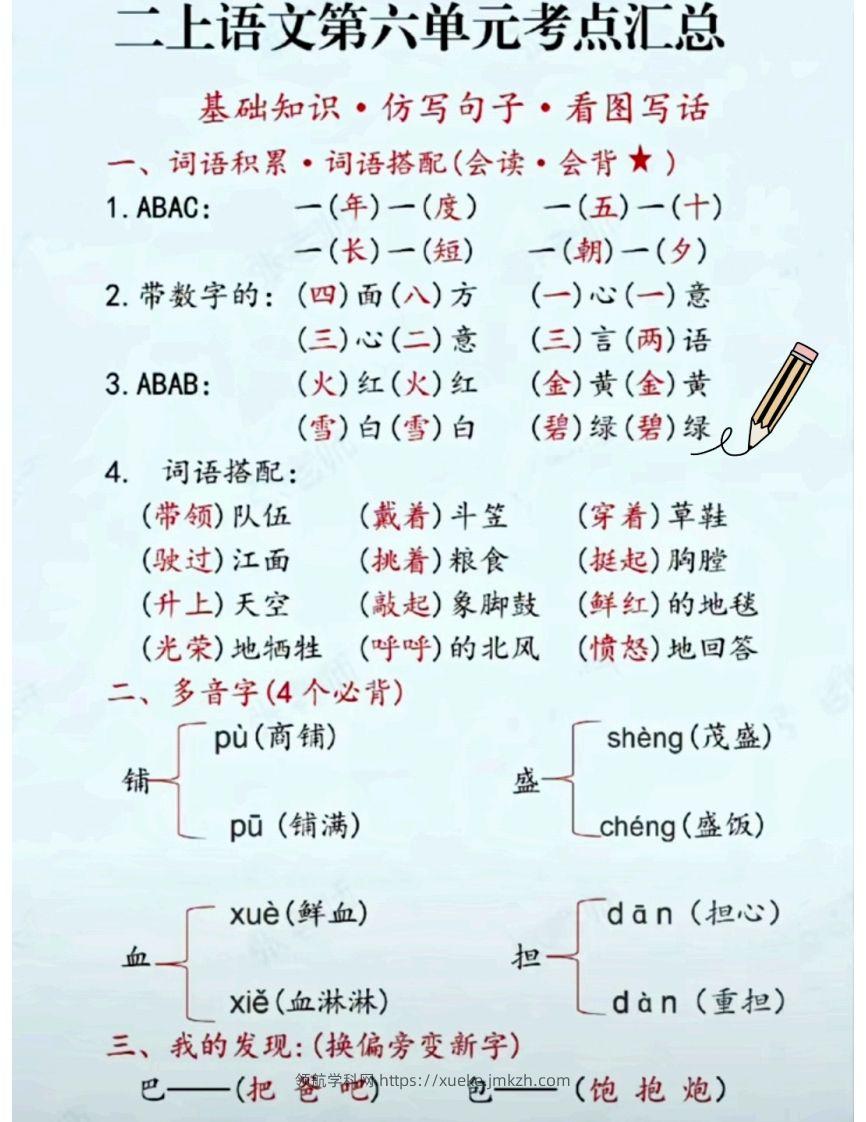 二上语文第六单元考点汇总-领航学科网