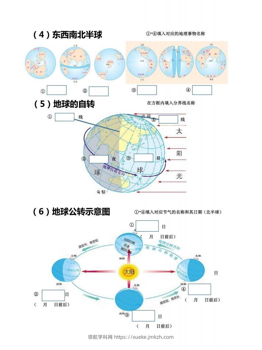 图片[2]-七上地理18个重点图填空训练-领航学科网