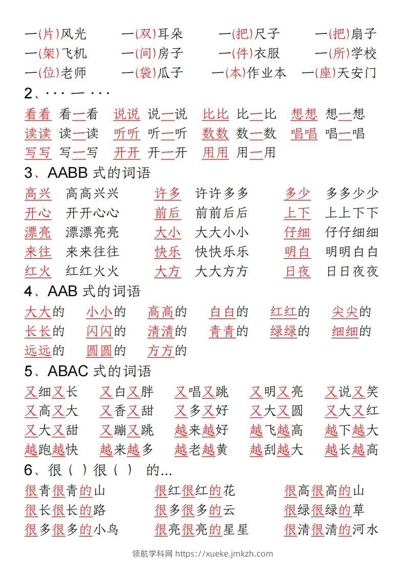 图片[2]-一年级语文上册期末重点复习总结-领航学科网