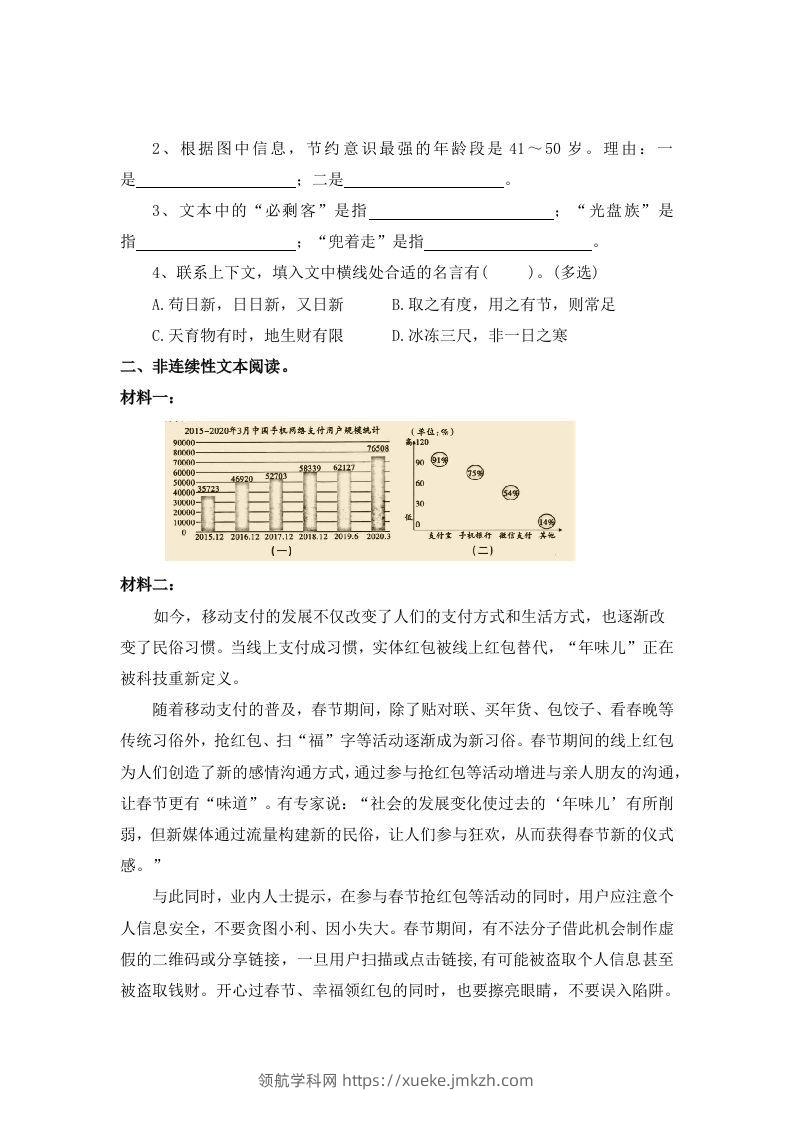 图片[2]-【期末专项知识点专题：非连续性文本阅读】六上语文-领航学科网