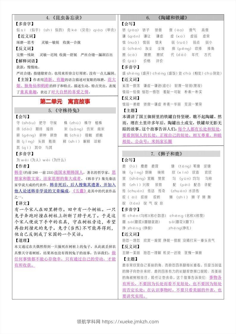 图片[2]-【语文寒假预习】三年级下册语文课课帖-领航学科网