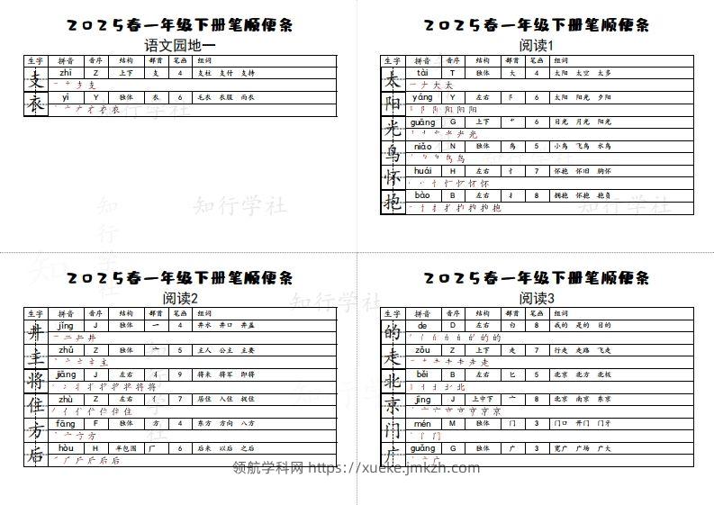 图片[2]-25一下语文生字【笔顺】便条-领航学科网