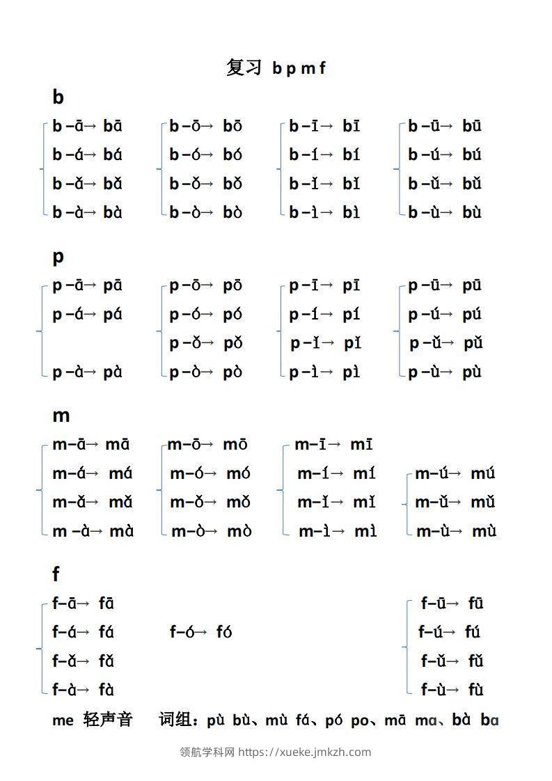 【拼音】【拼音】拼读-领航学科网