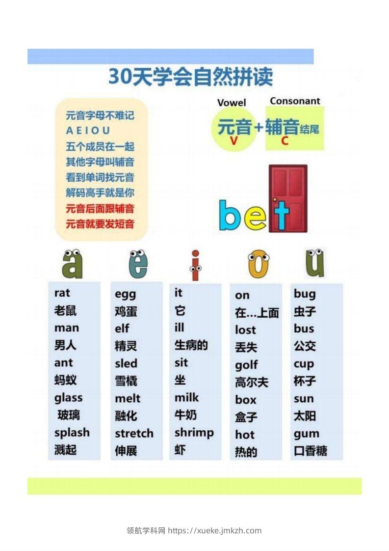 【拼音】30天学会自然拼读_00-领航学科网