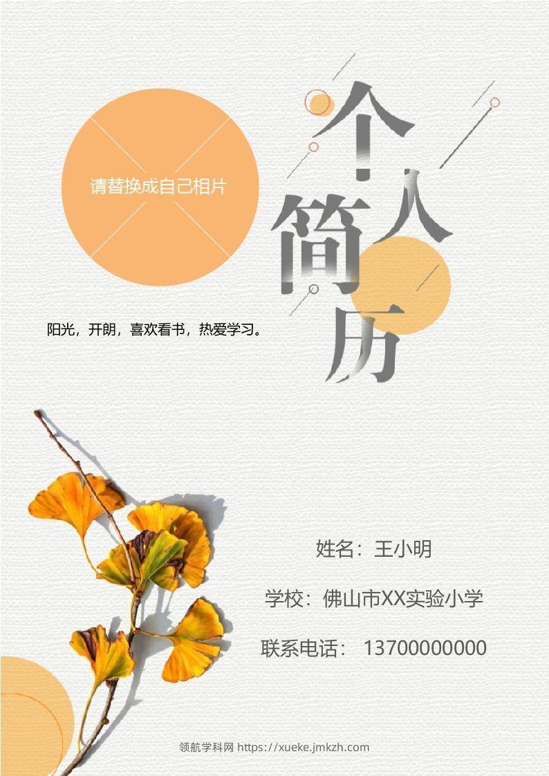 多页-小升初简历90-领航学科网