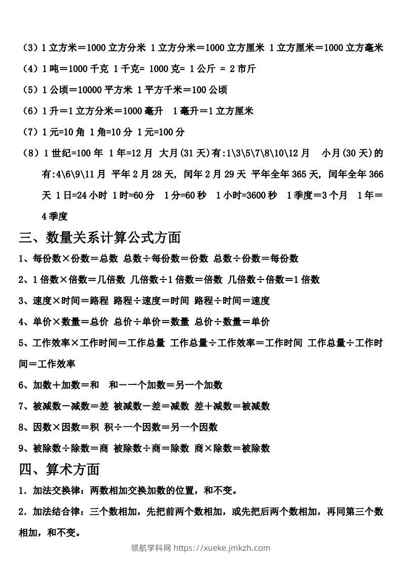 图片[2]-六下北师大数学期末总复习公式大全-领航学科网